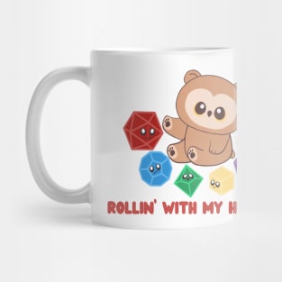 Rollin' with my Homies! (Owlbear // D20 // Polyhedral Dice) Mug